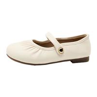 西遇玛丽珍平底鞋女2025夏季褶皱法式晚晚鞋配裙软底低跟单鞋 米白色 （JD15天） 35 （JD15天） 米白色 （4月18日）