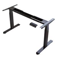 杰妮卡电动升降桌腿双电机收纳横梁办公桌电脑桌支架智能升降桌架子 双电机2节红橡木A腿白适1.1-2