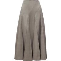 VEROMODA半身裙女春季中腰百褶格纹通勤优雅气质324116032 S69浅灰色加花色 155/60A/XS