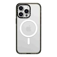 CASETIFY基础防摔MagSafe手机壳适用于iPhone 15 Pro Max 透明黑框