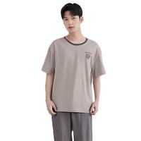 【100%棉】夏季休闲简约风薄款短袖男士睡衣家居服套装可外穿