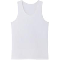 全棉时代抗菌打底衫男女V圆领T恤背心吊带白色（男士背心）S S（女款155/男款165）