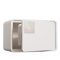 得力保险柜 家用电子密码保险箱小型防盗防撬私密保管箱 时尚家居 自动开门 20cm雅白
