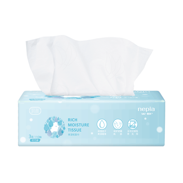 妮飘 润颜乳霜系列 保湿抽纸 3层110抽3包