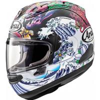 Arai摩托车头盔RX-7X骑行赛道全款四季男女机车跑盔 Oriental Flai Black东瀛龙哑黑 S码