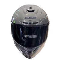 GSB摩托车头盔男女夏季复古机车头盔全盔四季通用跑盔361 蓝星际(透明镜片) XL 适合58-60头围