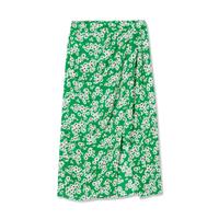 LILY秋女装含真丝垂感洋气开叉高腰款半身裙 301绿色 M