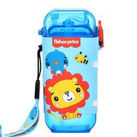 Fisher-Price儿童水杯Tritan材质中小夏季吸管杯费雪塑料杯280ML方形蓝 蓝色方形吸管杯 280ml