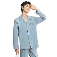 【100%纯棉】棉柔透气男士夏经典翻领家居服男士睡衣春秋套装