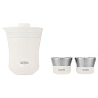 膳魔师（THERMOS）茶旅套装户外露营旅行茶具便携办公保温茶壶茶杯TCMU 【升级陶瓷涂层内胆】雲白 茶旅套装(雲白)升级陶瓷内胆 1件