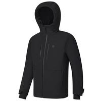 FILA 斐乐男士羽绒服2024冬季运动基础连帽保暖外套 深黑-BK XL