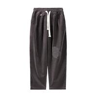 马登 MADEN工装 美式灯芯绒绣线补丁休闲裤男春季vintage纯棉宽松直筒长裤 深灰色 （宽松偏大） XL