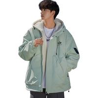 【保暖舒适】冬季男式棉衣外套双面穿时尚舒适仿羊羔绒棉服外套