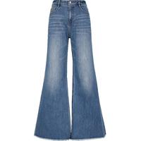 VEROMODA牛仔裤2025夏季含棉水洗磨白微喇裤复古325232012 牛仔蓝色 S