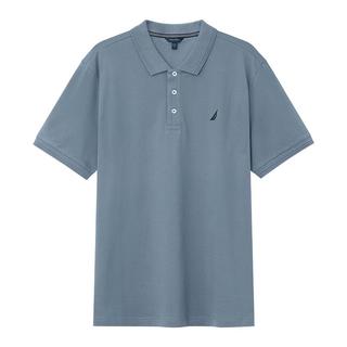 诺帝卡（NAUTICA）男装夏季款休闲棉氨多色亲肤柔软微弹翻领短袖POLO衫男 3103雾霾蓝41H S