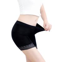 浪莎打底裤薄款裤防走光女夏蕾丝三分保险裤内穿短裤 黑色 (160/85)