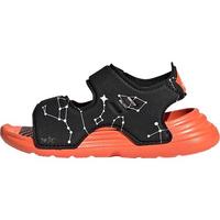 adidas/阿迪达斯 魔术贴 儿童凉鞋 黑-白-黄色-橙色 24