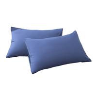 金号（KING SHORE）枕头套枕套一对纯棉抗菌全棉单人枕套枕芯套 宝蓝 48*74cm*2