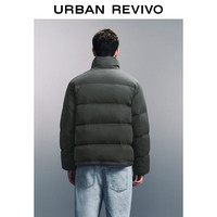 UR冬季男装时尚宽松保暖绗缝立领羽绒服UMM140010 深灰 L