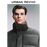 UR冬季男装时尚宽松保暖绗缝立领羽绒服UMM140010 深灰 S