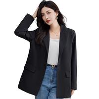 秋季小西装外套女高级感百搭外套宽松纯色简约女式夹克西服女