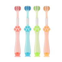 健儿童牙刷三面细毛软毛小刷头2-3-6-12岁底部带吸盘设计2支
