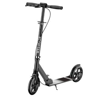 移动端、京东百亿补贴：帝百伦 滑板车成人两轮滑板车代步滑板车二轮避减震可折叠碟刹脚刹 高配黑双刹带减震双刹车翘尾带赠