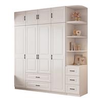 胜淳【包安装】衣柜卧室平开门简易木质收纳储物实用欧式大衣橱 140*180*50主柜【四门】