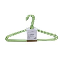 茶花衣架浸粉钢丝防滑衣架干湿两用金属晾衣架卧室阳台衣服撑衣架 新绿色(30cm儿童款) 10个
