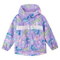 鸿星尔克女童春季常规风衣小童防风保暖舒适儿童休闲风衣外套 冰沙紫/浅黄油 100