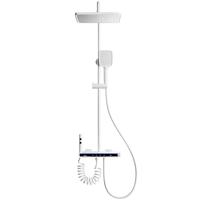 浪鲸恒温淋浴花洒套装钢琴花洒全套增压自洁沐浴器精铜浴室淋雨器 基础款【白色冷热】增压雨淋