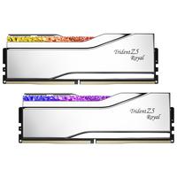 G.SKILL 32GB(16Gx2)套装 DDR5 8000频率 台式机内存条-皇家戟EXPO版RGB灯条-银色/C38