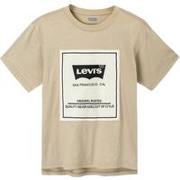 Levi's 李维斯童装夏季男童贴布短袖T恤儿童纯棉舒适上衣 凝乳清白 140 /68 【身高128-140cm】