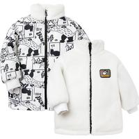 巴拉巴拉童装儿童棉衣男童外套宝宝秋冬双面穿衣服 白黑色调00419 120cm