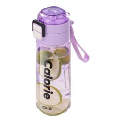 cille 希乐 水杯大容量tritan塑料杯女户外运动水杯儿童吸管杯夏季 艳紫620ML