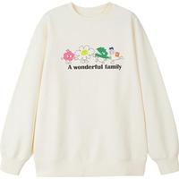 迷你巴拉 MINI BALA 巴拉【亲子】男女童亲子装一家三口四口圆领柔软卫衣 奶白10501 180