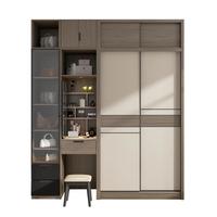 木月衣柜推拉门卧室移门大衣橱现代简约储物柜子 衣柜+顶柜 1.8m