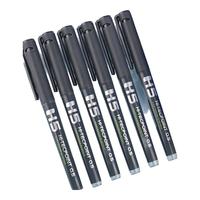 白雪 速干中性笔黑色V5升级版可换墨囊直液式走珠笔 0.5mm签字笔 H5 黑色6支