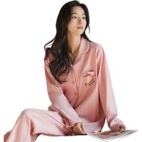 猫人【100%纯棉抑菌】透气舒适长袖套装睡衣女高级感家居服女两件套