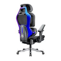 泰克堡垒Buff100Max人体工学电竞椅电脑椅家用办公游戏网椅久坐可躺免安装 【开立坐】6D超神臂-铝合金脚-蓝