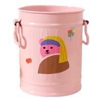 三年二班三年二班 高颜值铁艺复古笔筒创意收纳盒高级感轻奢办公文具桌面摆件化妆刷收纳 少女粉