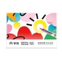 掌握 直液式软头丙烯马克笔 不透色可叠色 12色 套装