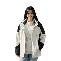 JEEP SPIRIT冲锋衣外套女冬季三合一加绒休闲风衣女士户外防风登山滑雪服装男 白色【女款】 2XL