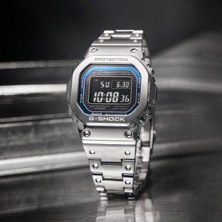 CASIO 卡西歐 手表男G-SHOCK金屬小方塊銀塊潮流運動男士電子石英表男