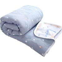 洁丽雅A类3A抗菌六层毛巾被午睡毯纯棉夏季空调盖毯单人 爱心灰 150*200 A类抗菌*爱心灰1.5*2米