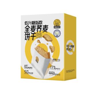 神探伍伍 低GI代餐 全麦荞麦饼干  荞麦饼干 512g 2盒 普通盒装 1024g