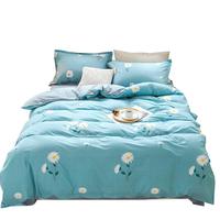 云瑾全棉被套单件纯棉斜纹被罩印花不掉色 小雏菊蓝 被罩180*220cm单人加长