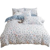 云瑾全棉被套单件纯棉斜纹被罩印花不掉色 米简花 被罩200*230cm+枕套*2