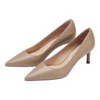 73Hours刘亦菲同款女鞋Brittany通勤尖头职业细高跟鞋浅口单鞋女 空气棉-哑光羊皮-裸色- 6.5cm 36