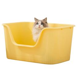 疯狂的主人 猫砂盆特大号半封闭式猫厕所防外溅大黄油猫沙盆猫屎盆猫咪用品 浴缸式猫砂盆超大号
